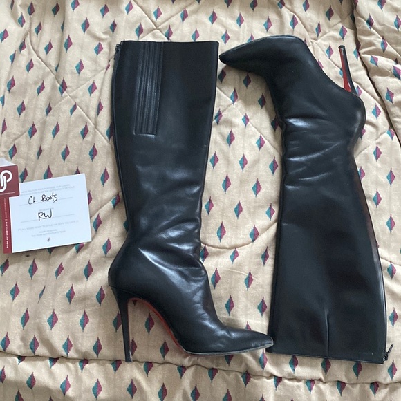 Authentic Christian Louboutin Pretty Women 100 leather black boots - Picture 1 of 11